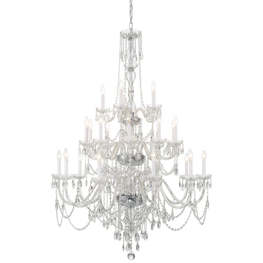 Traditional Crystal 25 Light Polished Chrome Chandelier