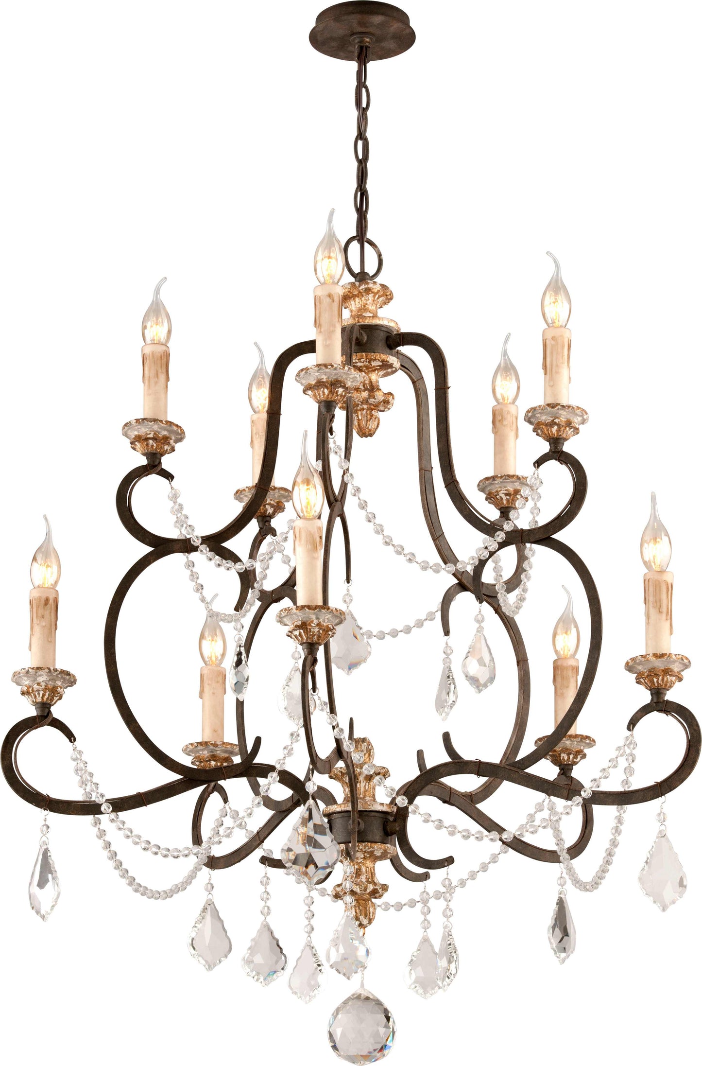 Bordeaux 10 Light 2 Tier Chandelier
