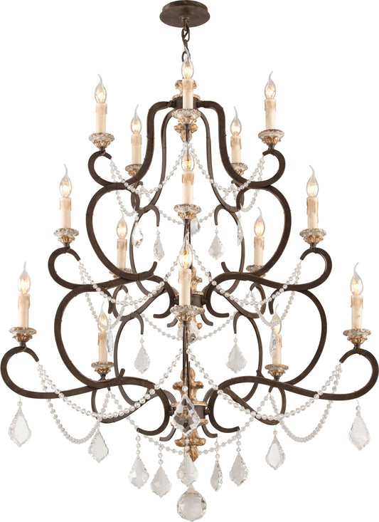 Bordeaux 15 Light 3 Tier Chandelier