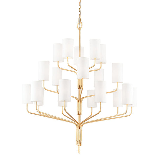 Juniper 20 Light 52" Wide Chandelier with Linen Shades