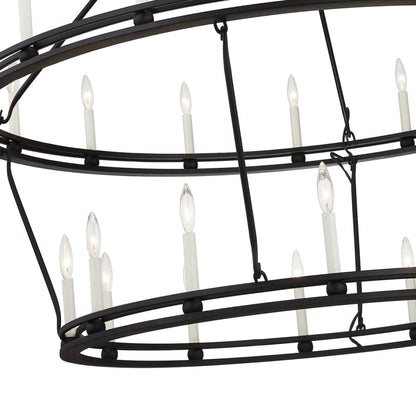 Troy Lighting Sutton 28 Light 52" Wide Taper Candle Chandelier - Textured Black