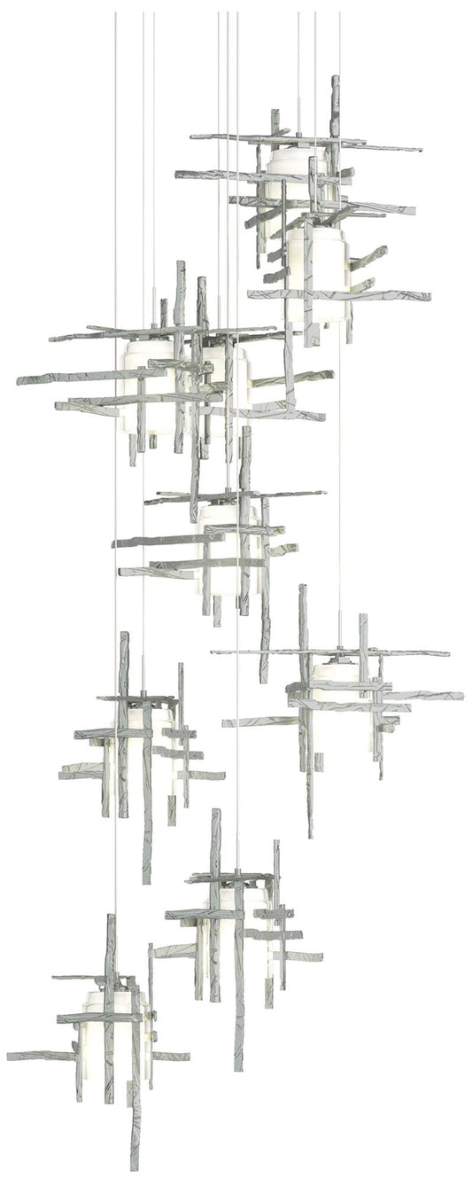 Tura 29.6"W 9-Light Round Long Pendant w/ Frosted Glass Shade