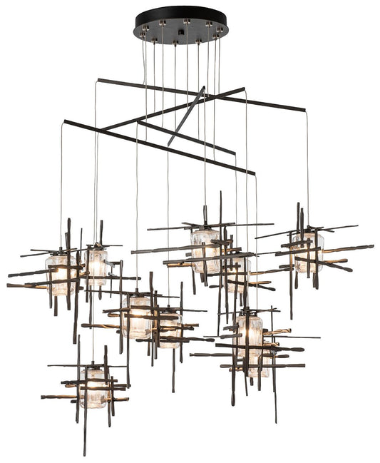 Tura 48.9"W 10-Light Oil Rubbed Bronze Mobile Pendant w/ Seeded Glass