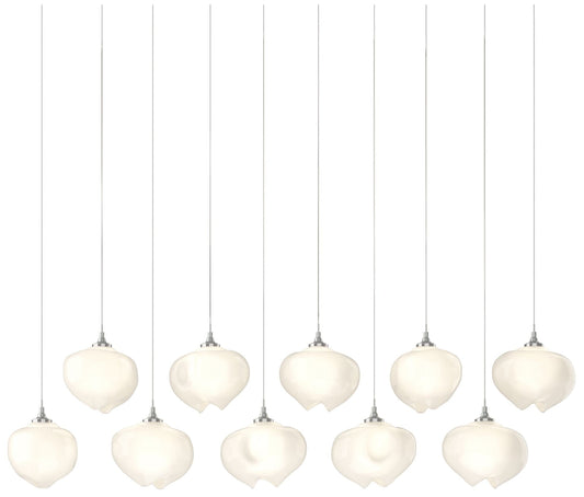 Ume 44.7"W 10-Light Rectangular Long Pendant w/ Frosted Shade