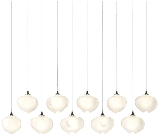 Ume 44.7"W 10-Light Rectangular Oiled Bronze Long Pendant w/ Frosted S
