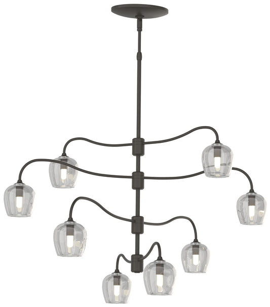 Ume 8-Light Pendant - Dark Smoke - Thumbprint Cool Grey