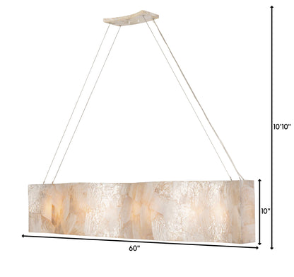 Big 8 Light 60" Reclaimed Shells Linear Chandelier