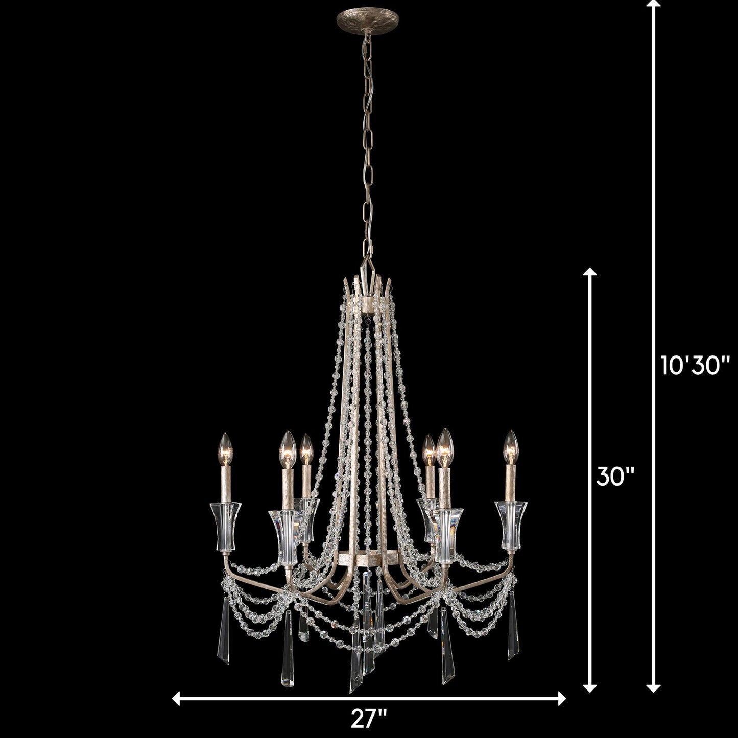 Barcelona 6 Light 27" Wide Crystal Chandelier