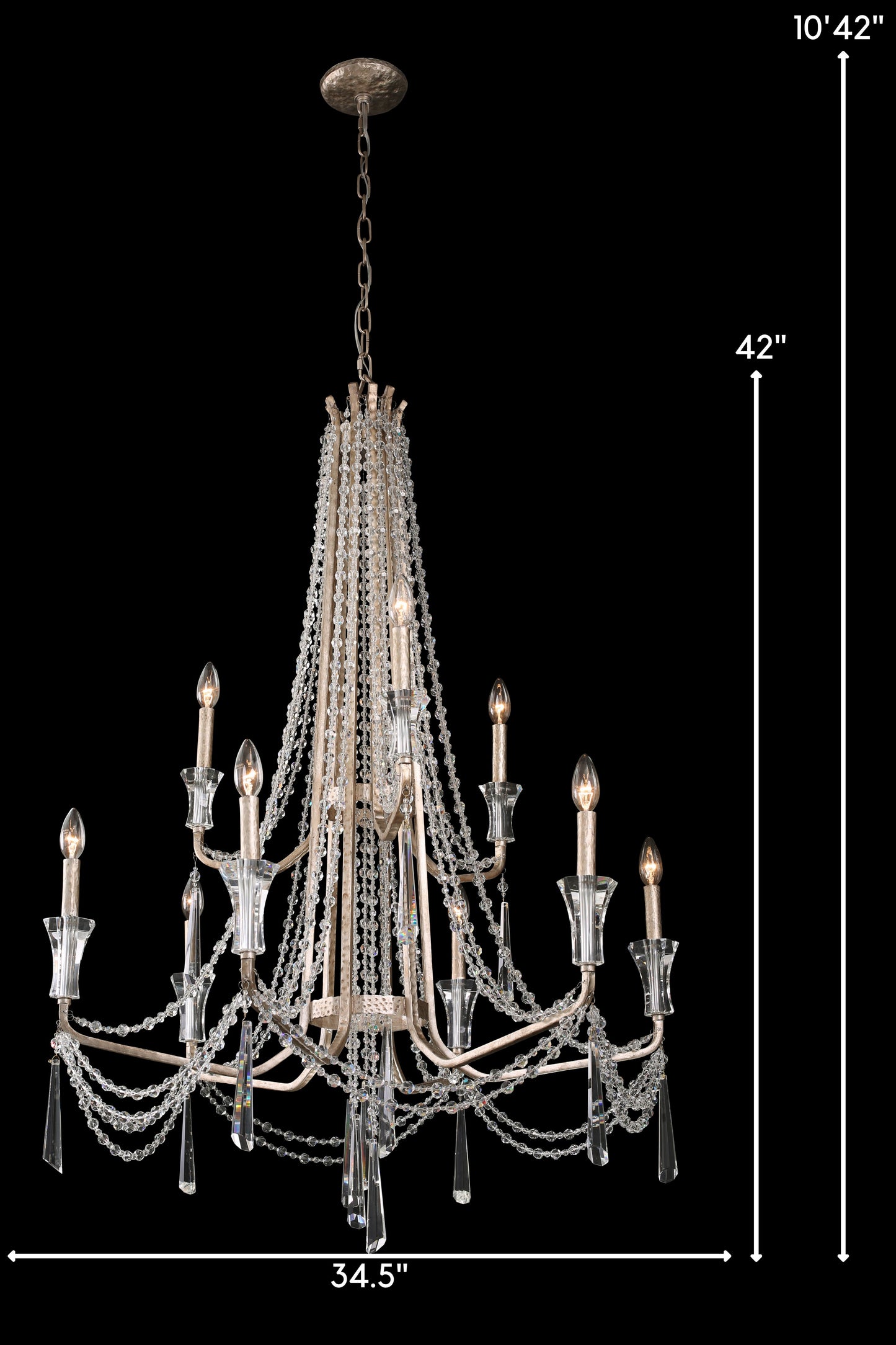 Barcelona 9 Light 35" Wide Crystal Chandelier