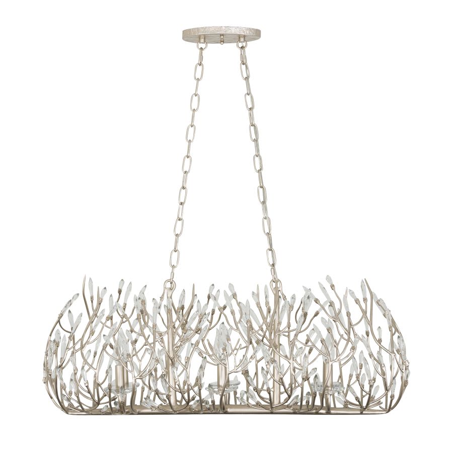 Bask 6 Light 36" Wide Crystal Linear Pendant
