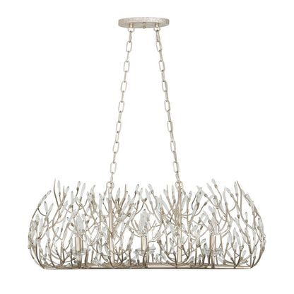 Bask 6 Light 36" Wide Crystal Linear Pendant