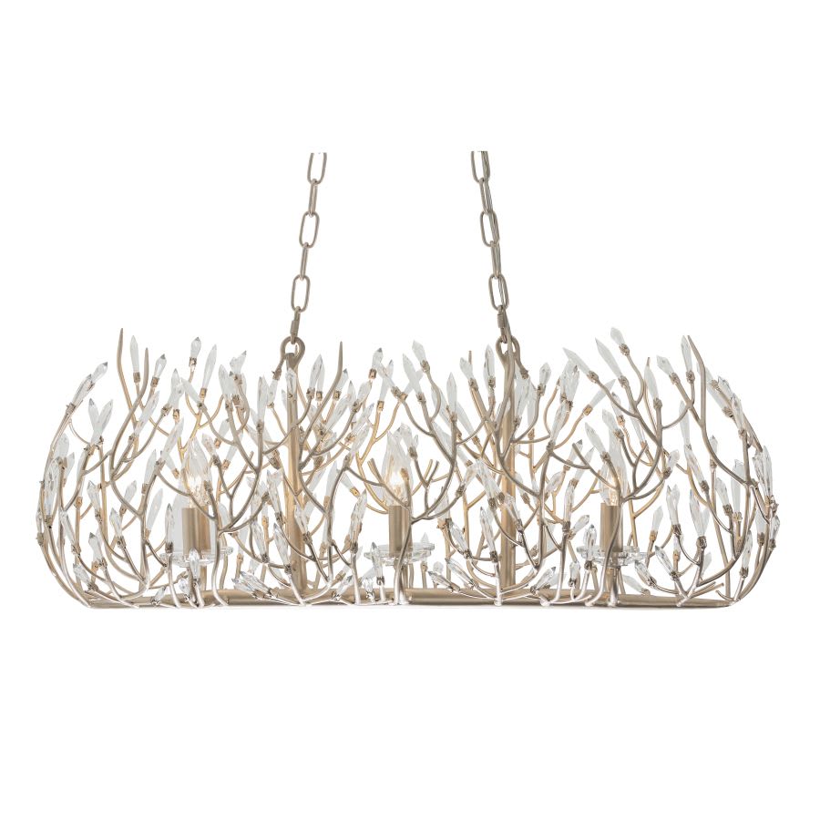Bask 6 Light 36" Wide Crystal Linear Pendant