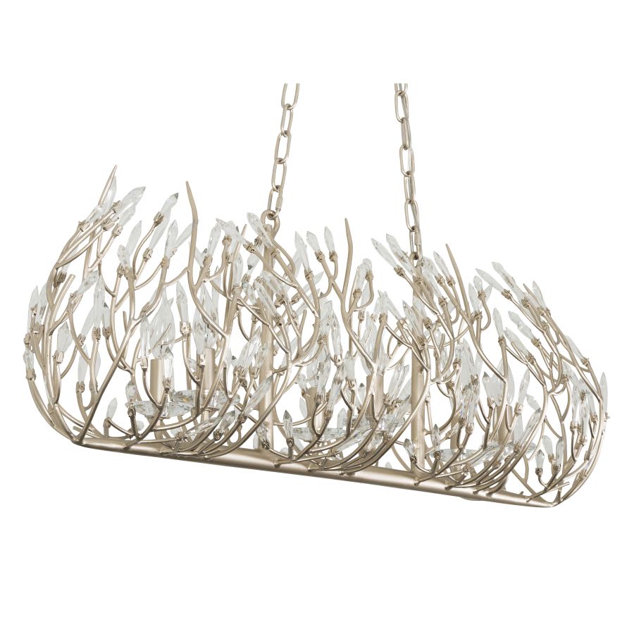 Bask 6 Light 36" Wide Crystal Linear Pendant