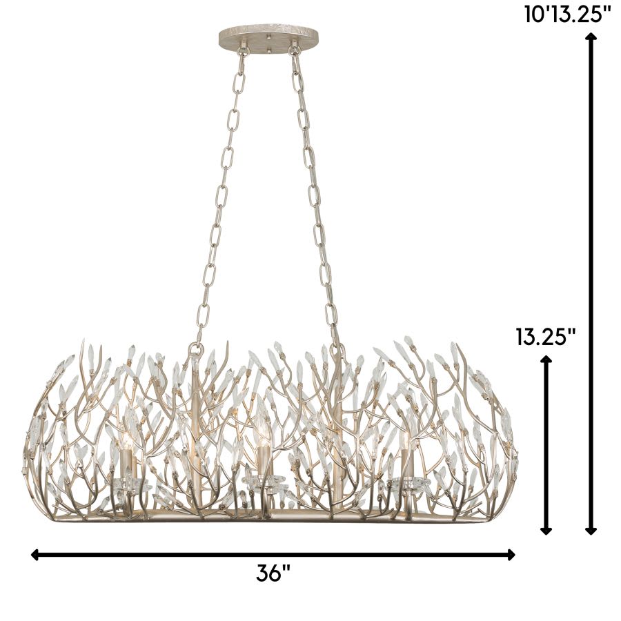 Bask 6 Light 36" Wide Crystal Linear Pendant