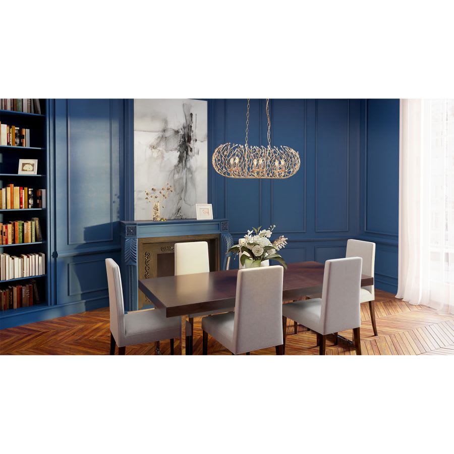 Bask 6 Light 36" Wide Crystal Linear Pendant