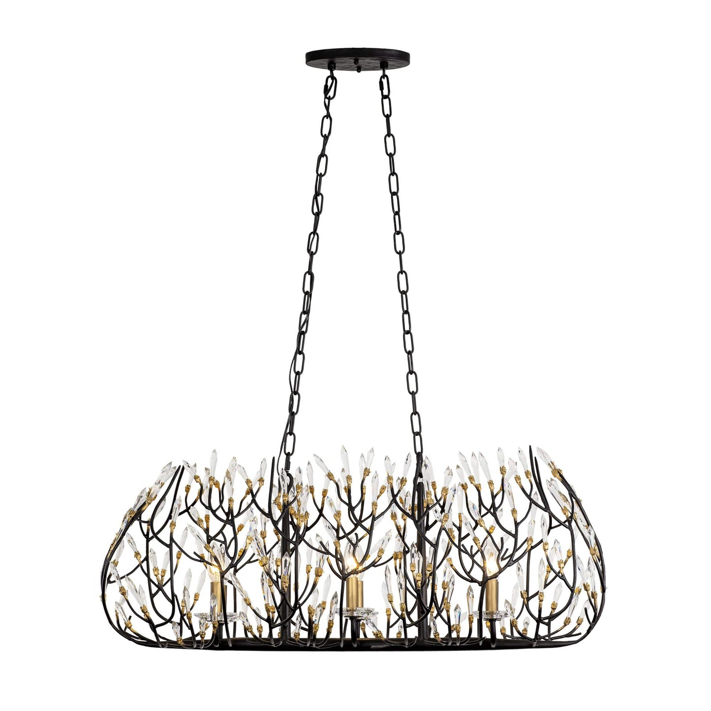 Bask 6 Light 36" Wide Crystal Linear Pendant