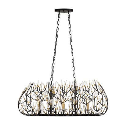 Bask 6 Light 36" Wide Crystal Linear Pendant