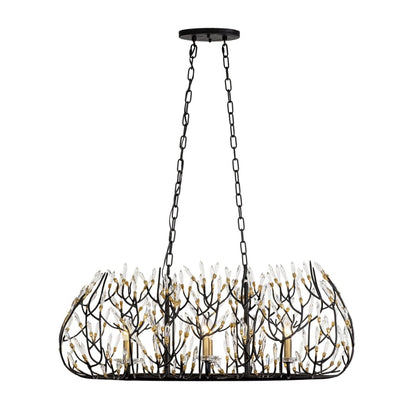 Varaluz Bask 6 Light 36" Wide Crystal Linear Pendant
