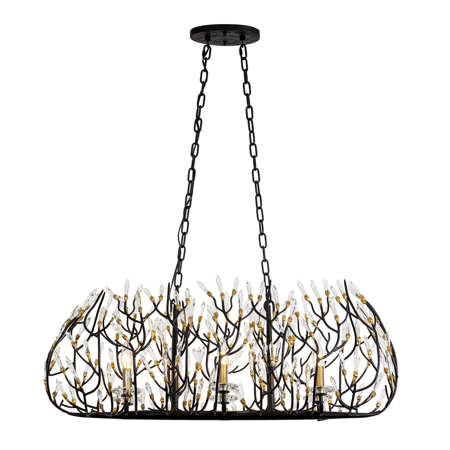 Bask 6 Light 36" Wide Crystal Linear Pendant
