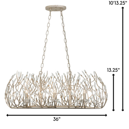Bask 6 Light 36" Wide Crystal Linear Pendant