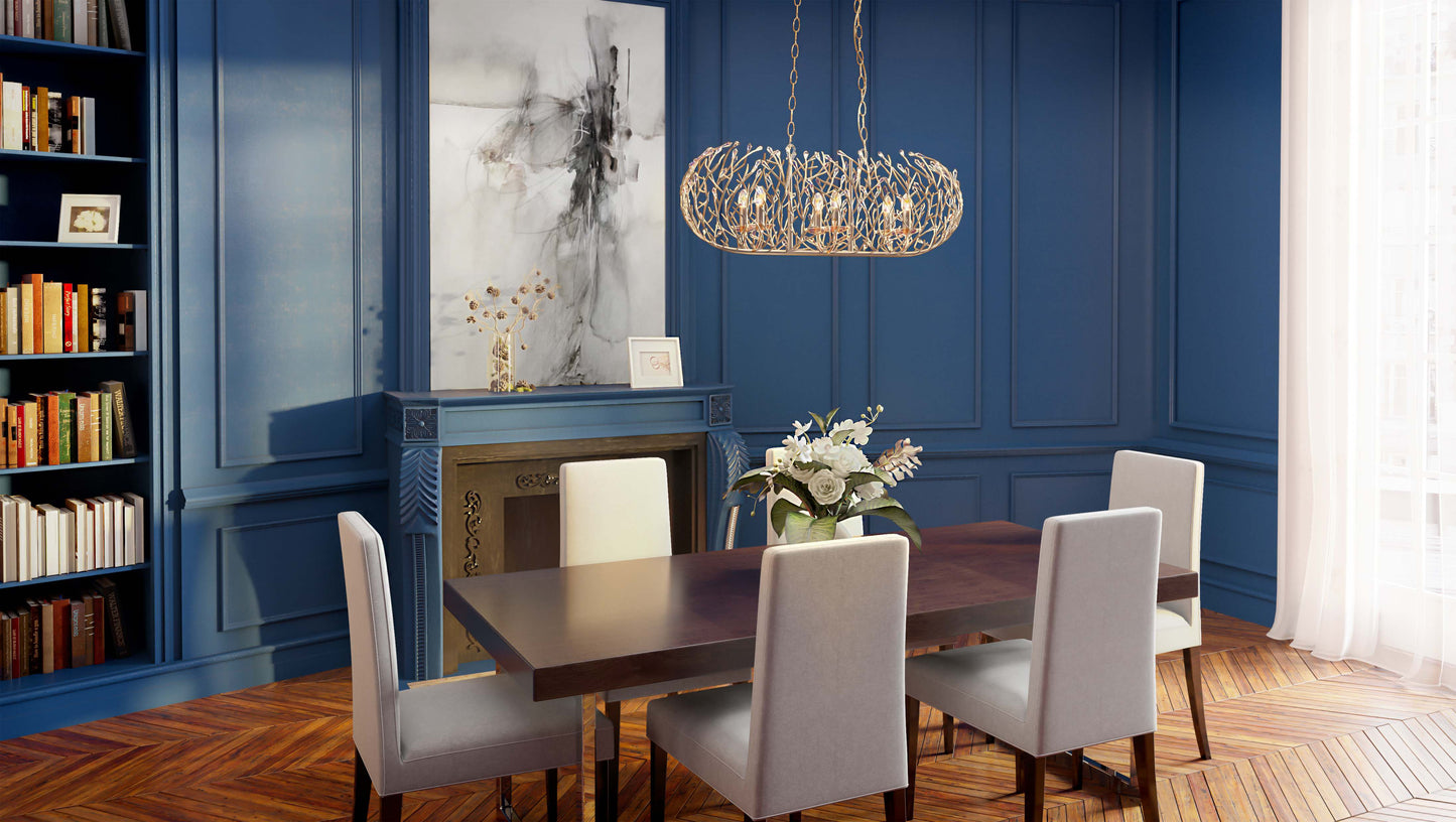 Bask 6 Light 36" Wide Crystal Linear Pendant