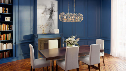 Bask 6 Light 36" Wide Crystal Linear Pendant