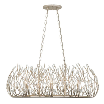 Varaluz Bask 6 Light 36" Wide Crystal Linear Pendant