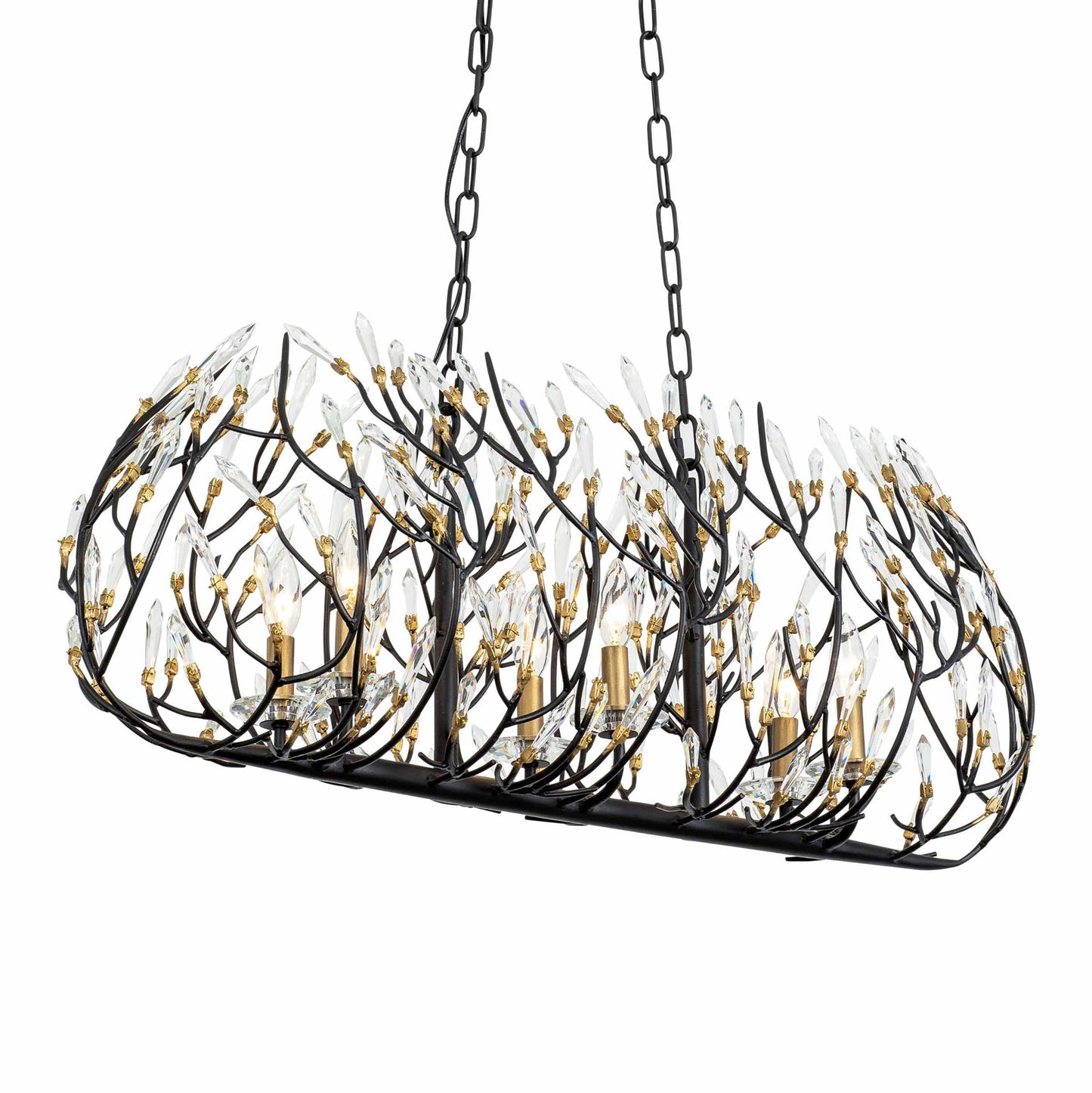 Bask 6 Light 36" Wide Crystal Linear Pendant