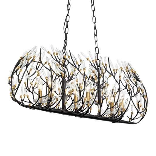 Bask 6 Light 36" Wide Crystal Linear Pendant