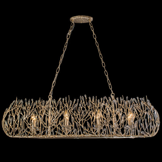 Bask 8 Light 48" Wide Crystal Linear Pendant