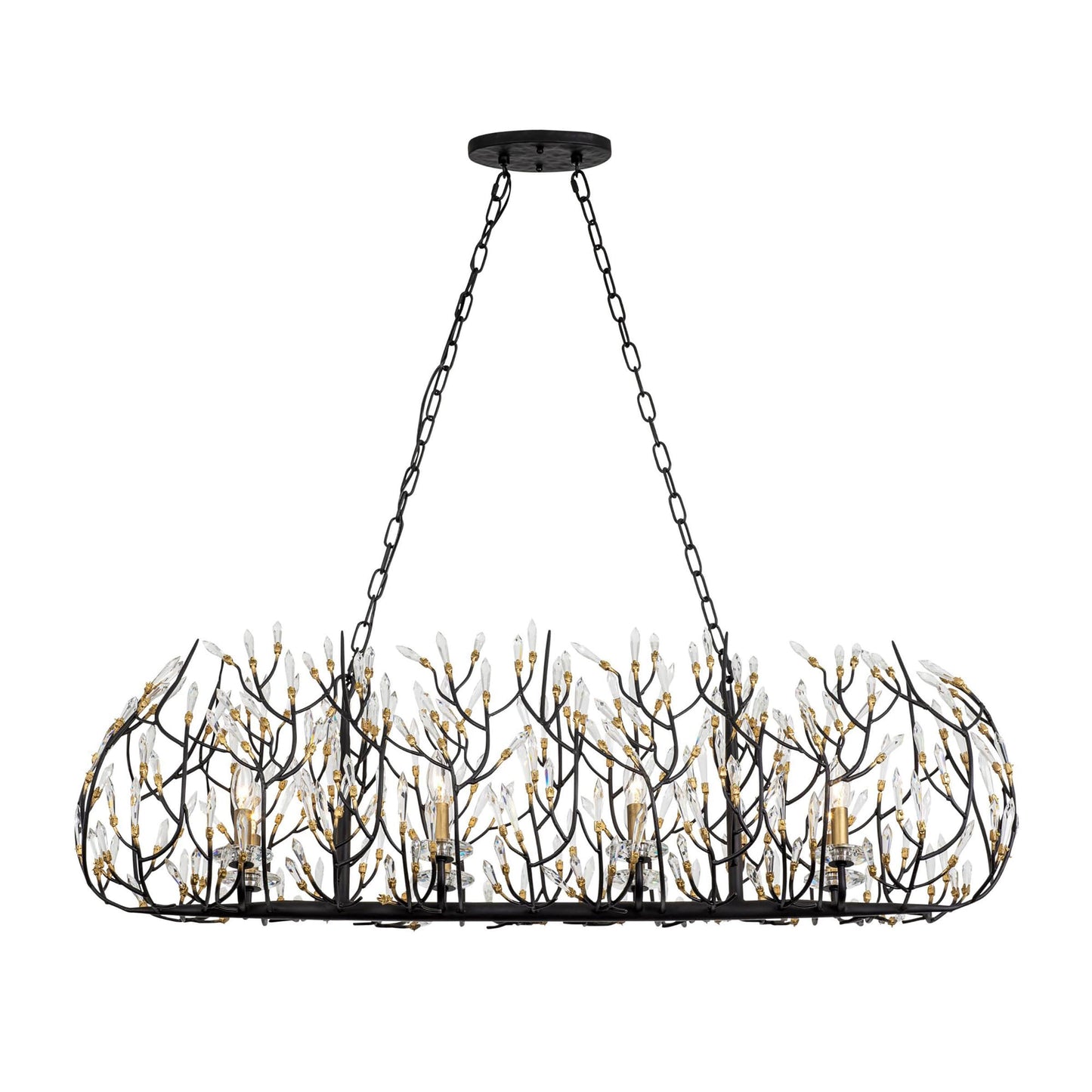 Bask 8 Light 48" Wide Crystal Linear Pendant