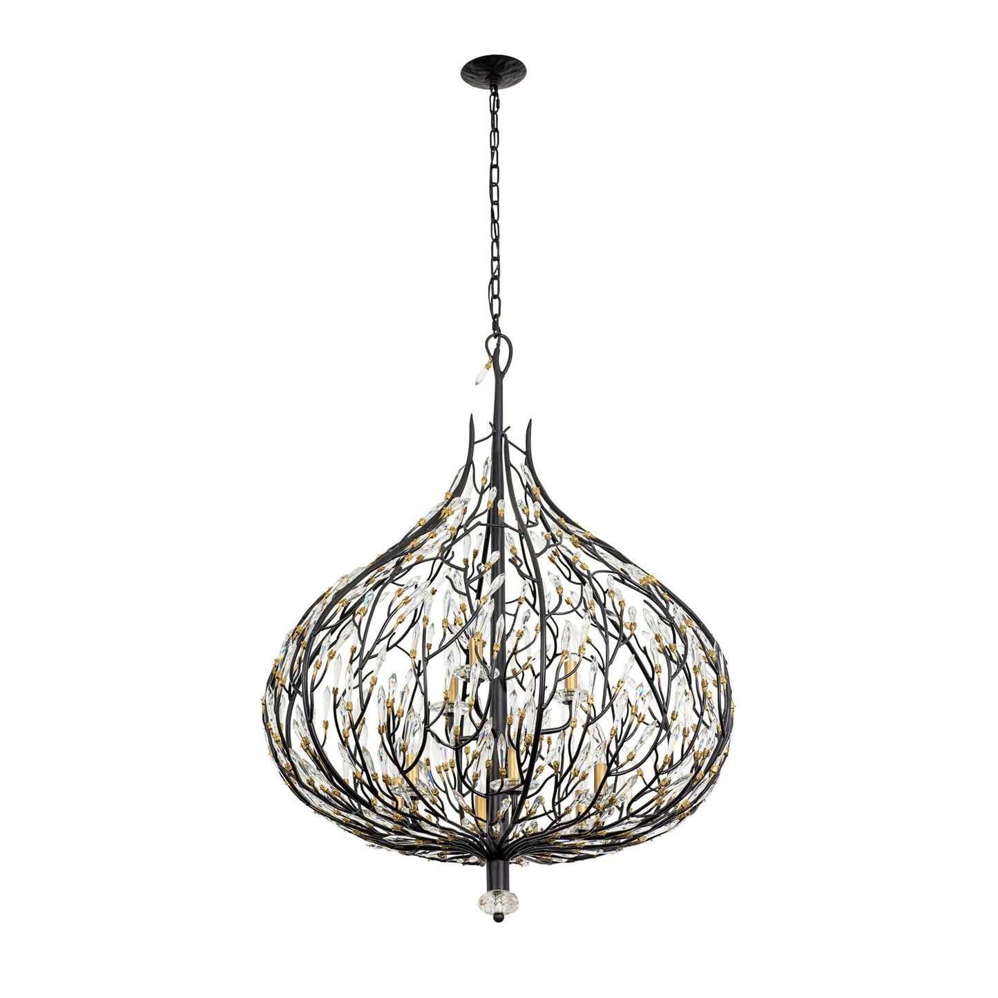 Bask 9 Light 32" Wide Crystal Abstract Chandelier
