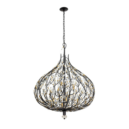 Bask 9 Light 32" Wide Crystal Abstract Chandelier