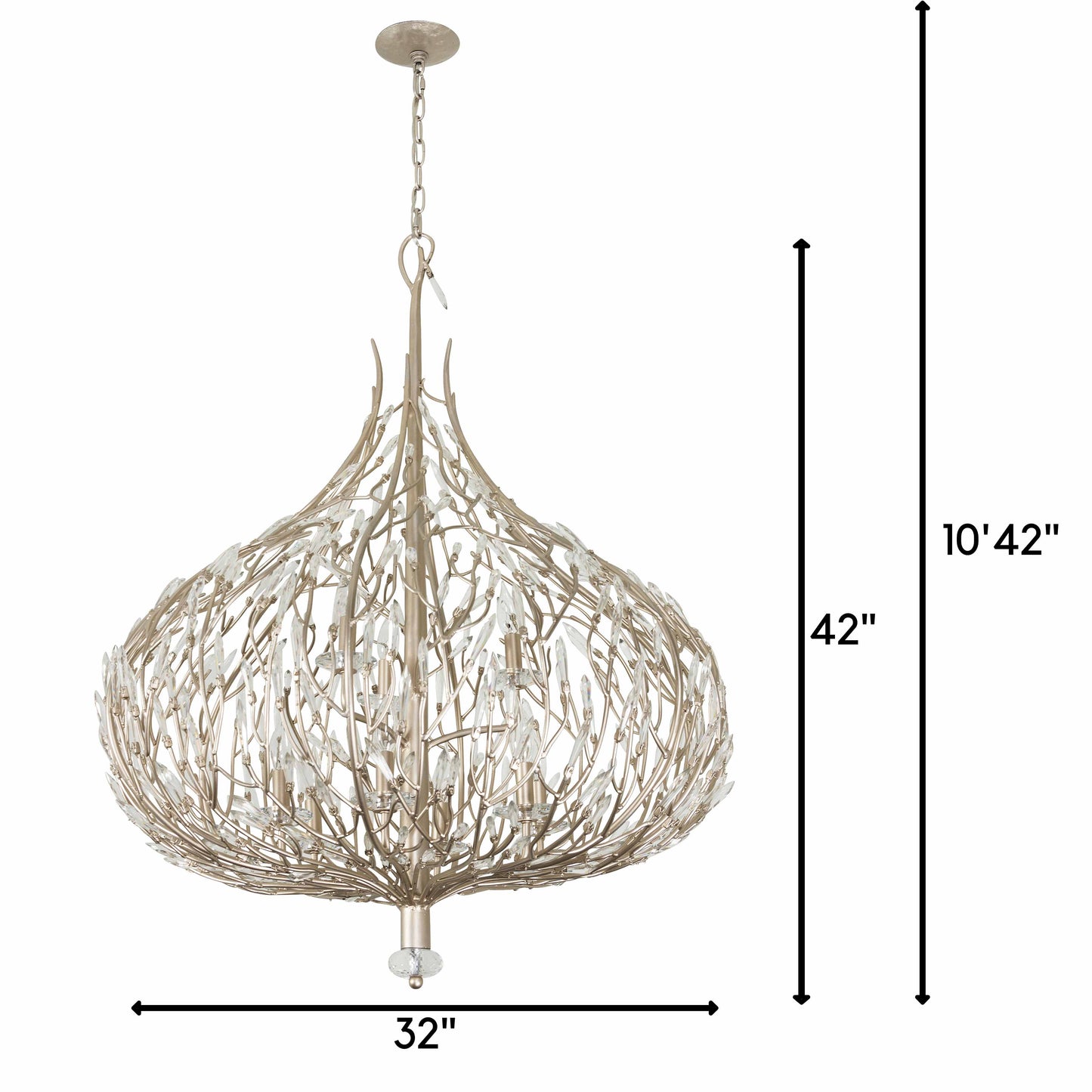 Bask 9 Light 32" Wide Crystal Abstract Chandelier