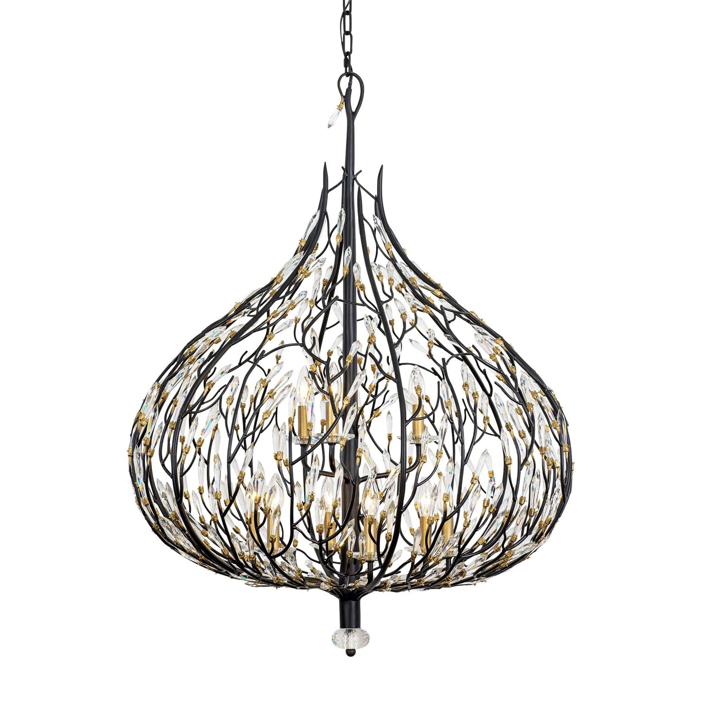 Bask 9 Light 32" Wide Crystal Abstract Chandelier