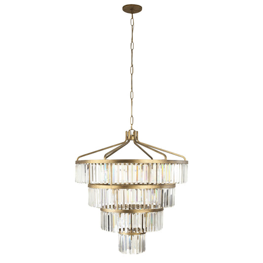 Social Club 19 Light 36" Wide Crystal Waterfall Chandelier