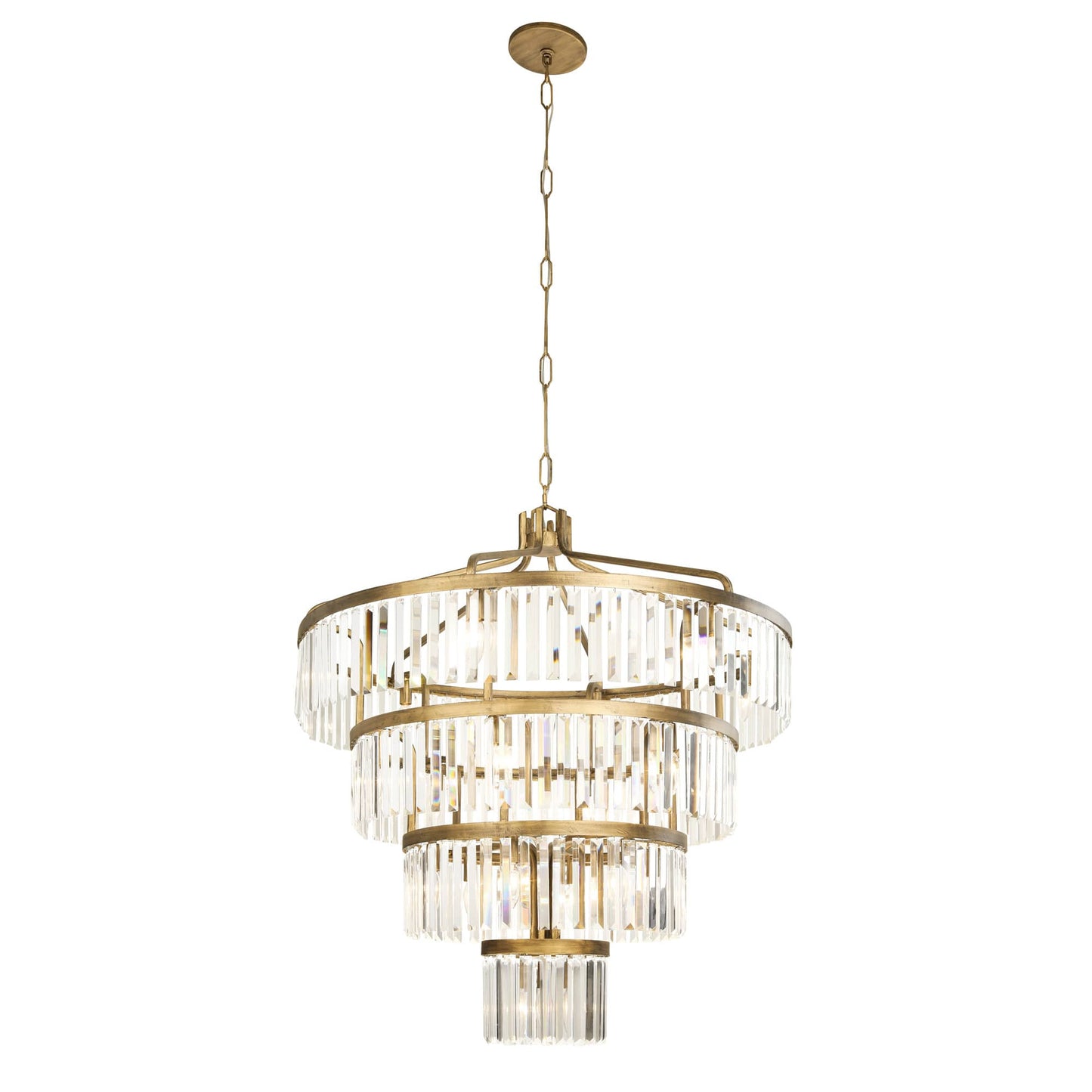 Social Club 19 Light 36" Wide Crystal Waterfall Chandelier
