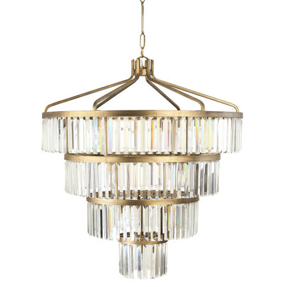 Social Club 19 Light 36" Wide Crystal Waterfall Chandelier