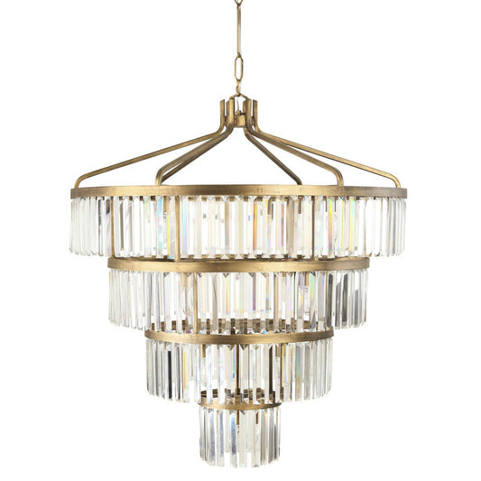 Social Club 19 Light 36" Wide Crystal Waterfall Chandelier