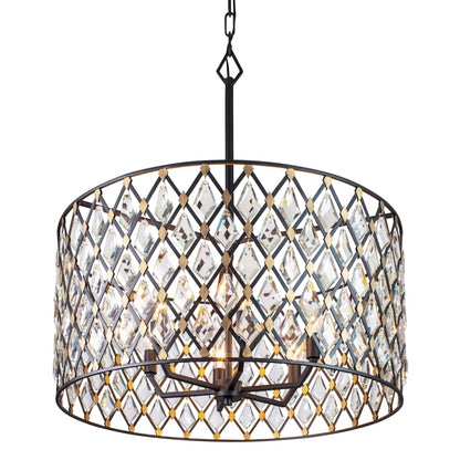 Varaluz Windsor 6 Light 25" Wide Crystal Drum Chandelier