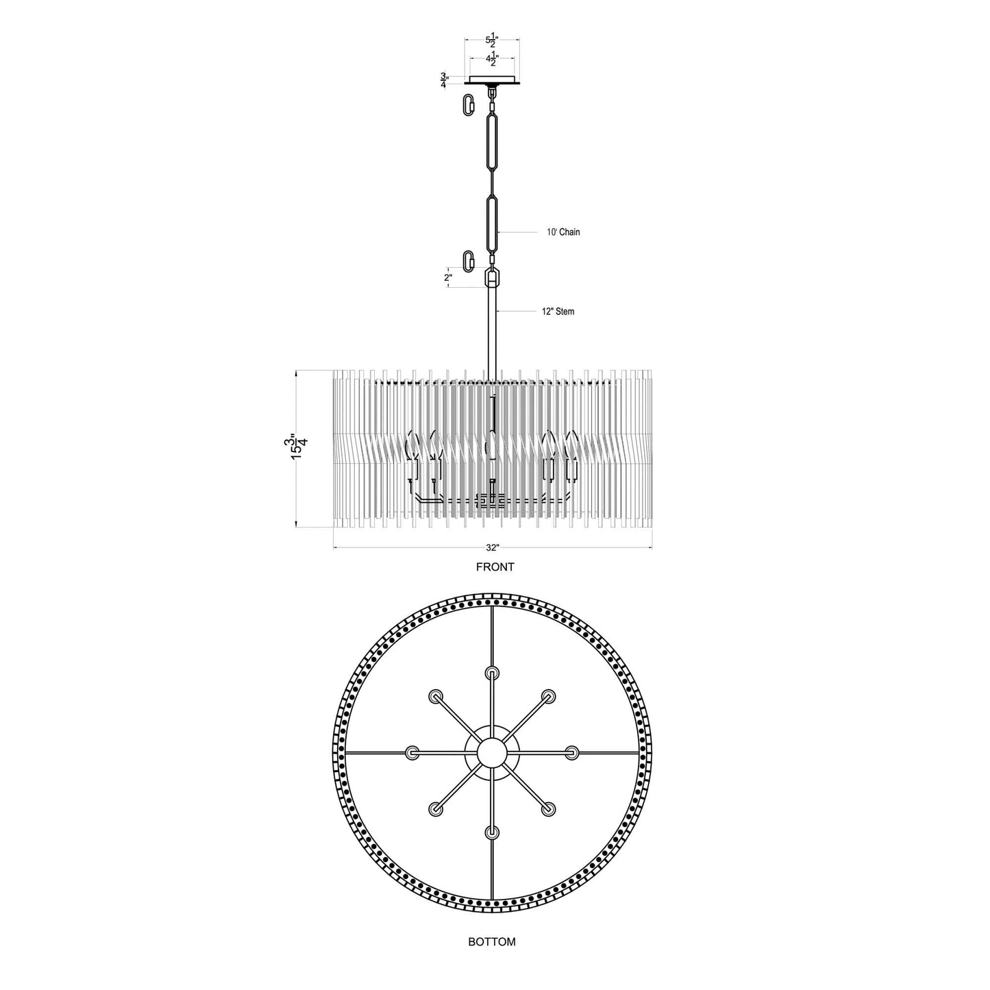 Park Row 8 Light 32" Wide Pendant