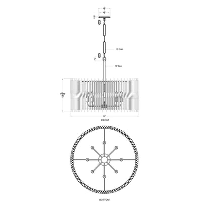 Park Row 8 Light 32" Wide Pendant