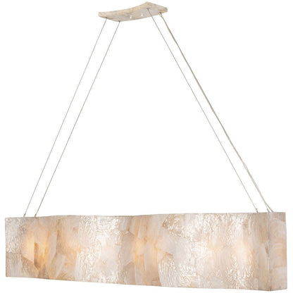 Big 8 Light 60" Reclaimed Shells Linear Chandelier