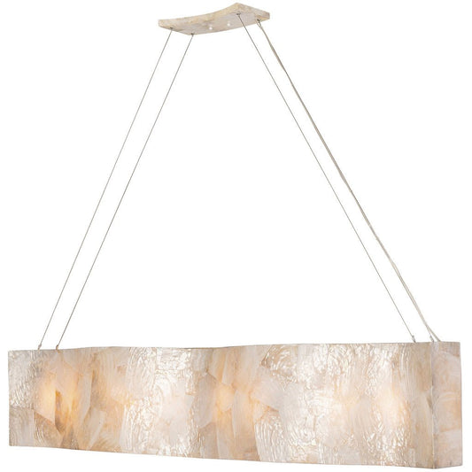 Big 8 Light 60" Reclaimed Shells Linear Chandelier