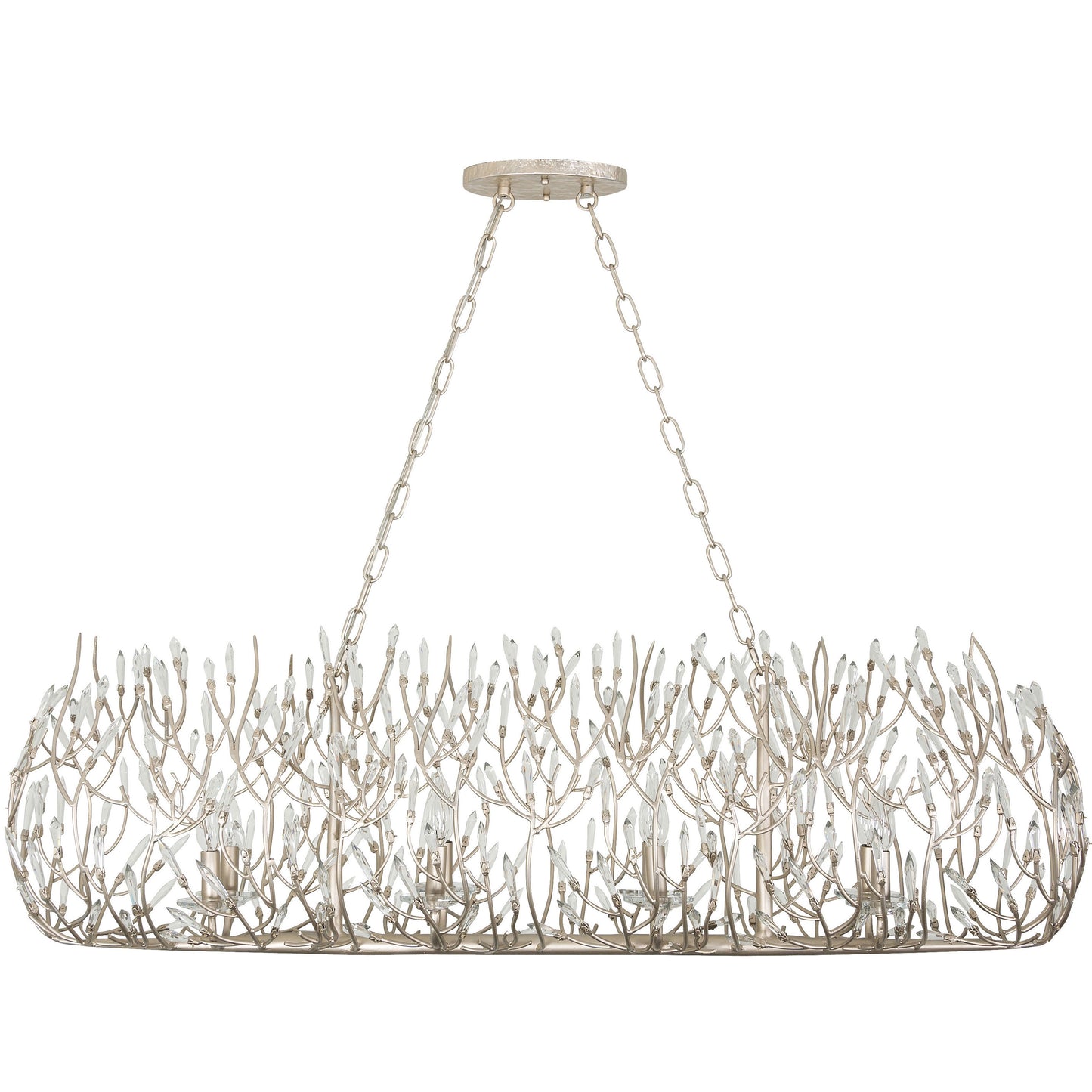 Bask 8 Light 48" Wide Crystal Linear Pendant