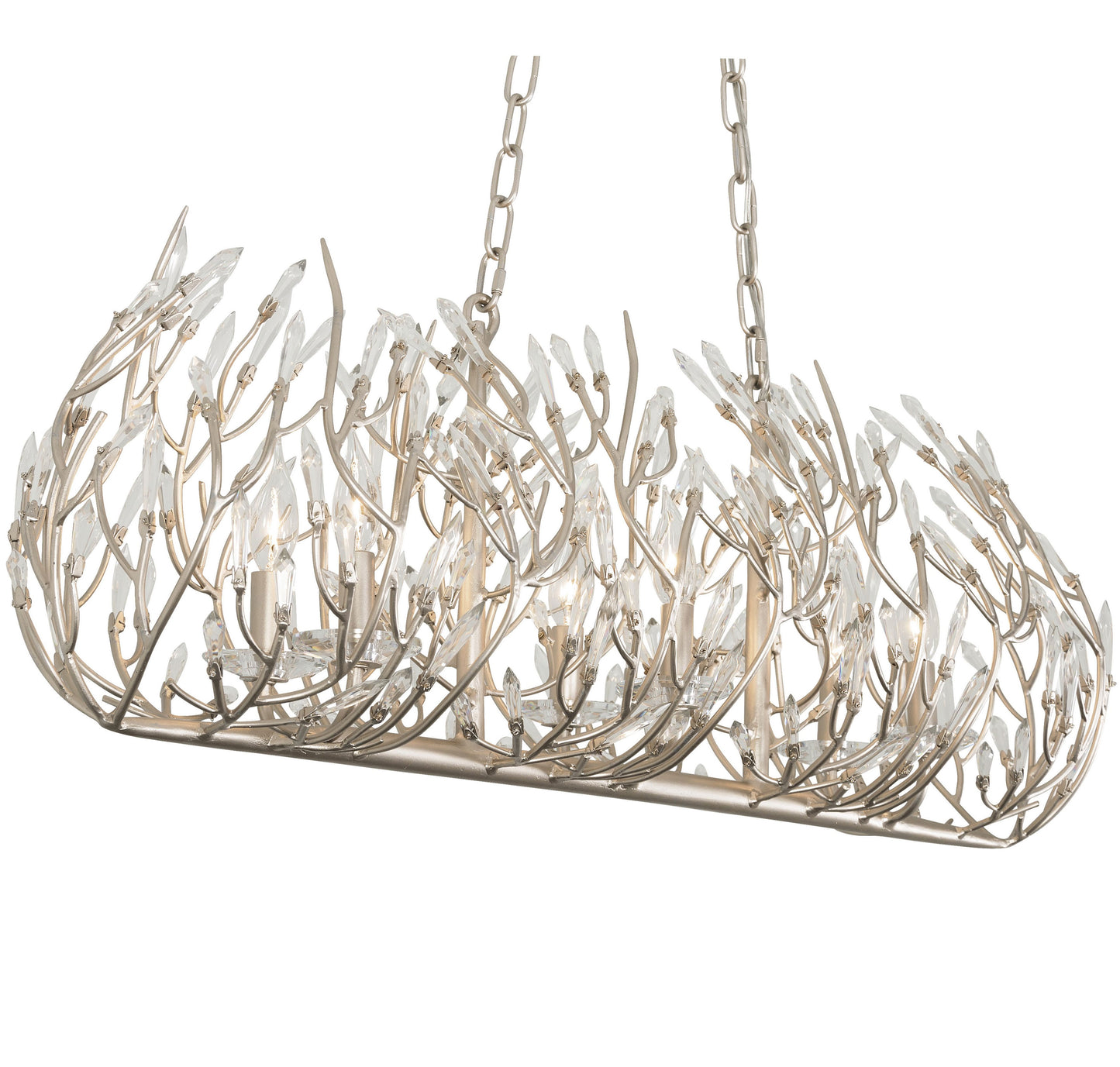 Bask 8 Light 48" Wide Crystal Linear Pendant