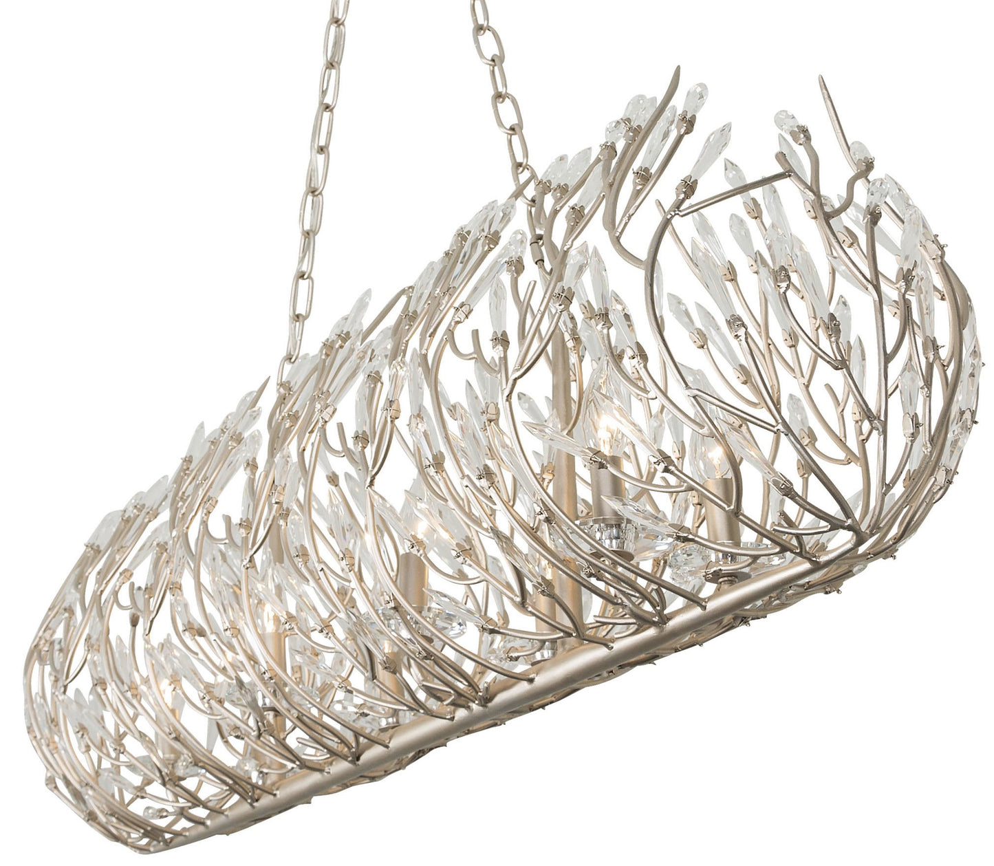 Bask 8 Light 48" Wide Crystal Linear Pendant