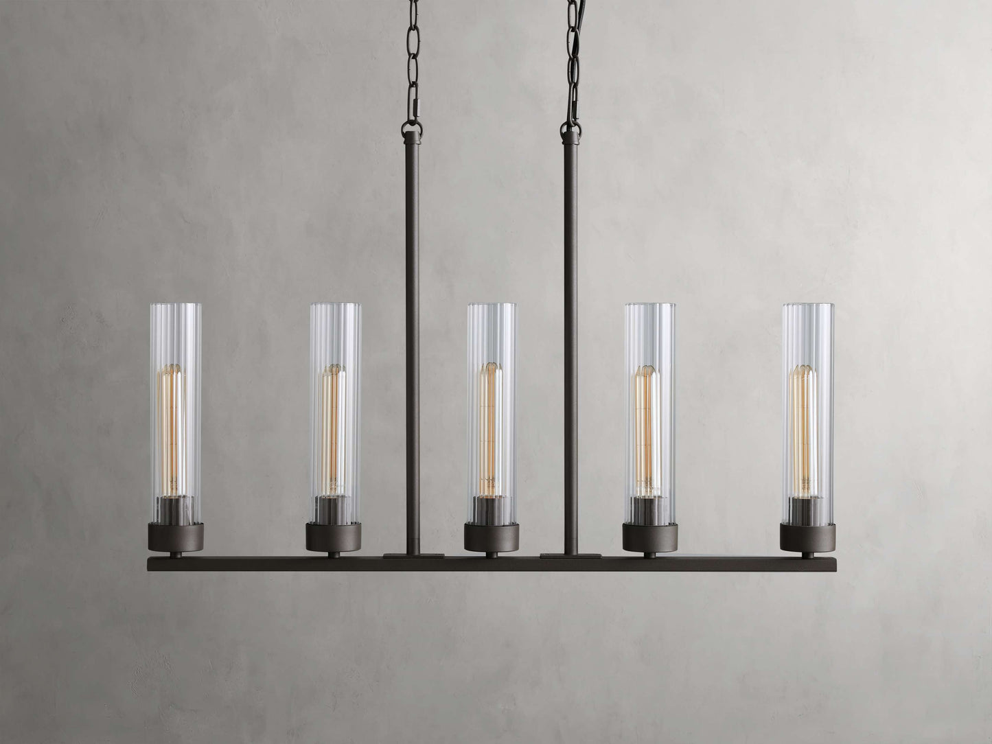 Venturo Fluted Glass Linear Island Chandelier