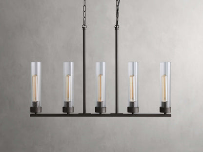 Venturo Fluted Glass Linear Island Chandelier
