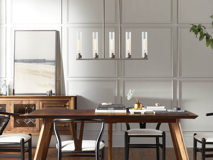 Venturo Fluted Glass Linear Island Chandelier